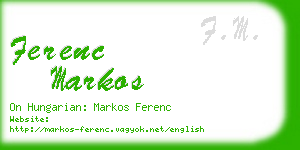 ferenc markos business card